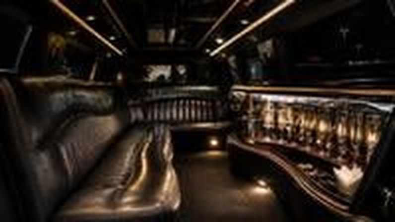 Luxurious stretch limousine interior